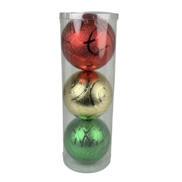 Set de 3 bolas decorativas navideñas