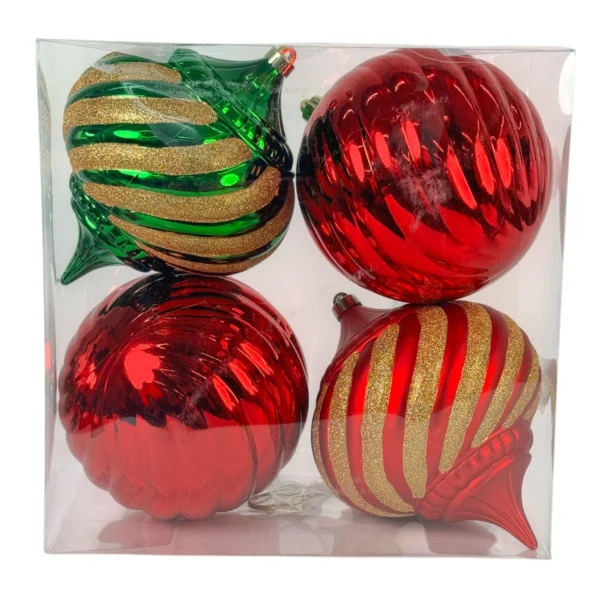 Set de 4 bolas decorativas, 20 cm