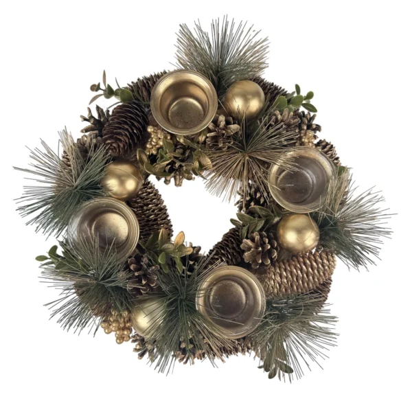 Portavelas navideño, 31 × 31 × 9 cm