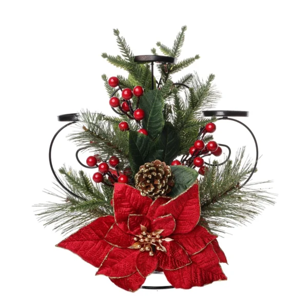 Portavelas navideño alto